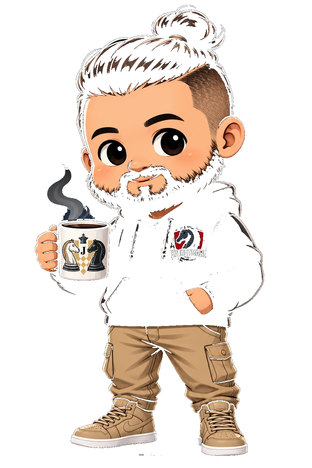 Tutor Jere con su taza de ajedrez